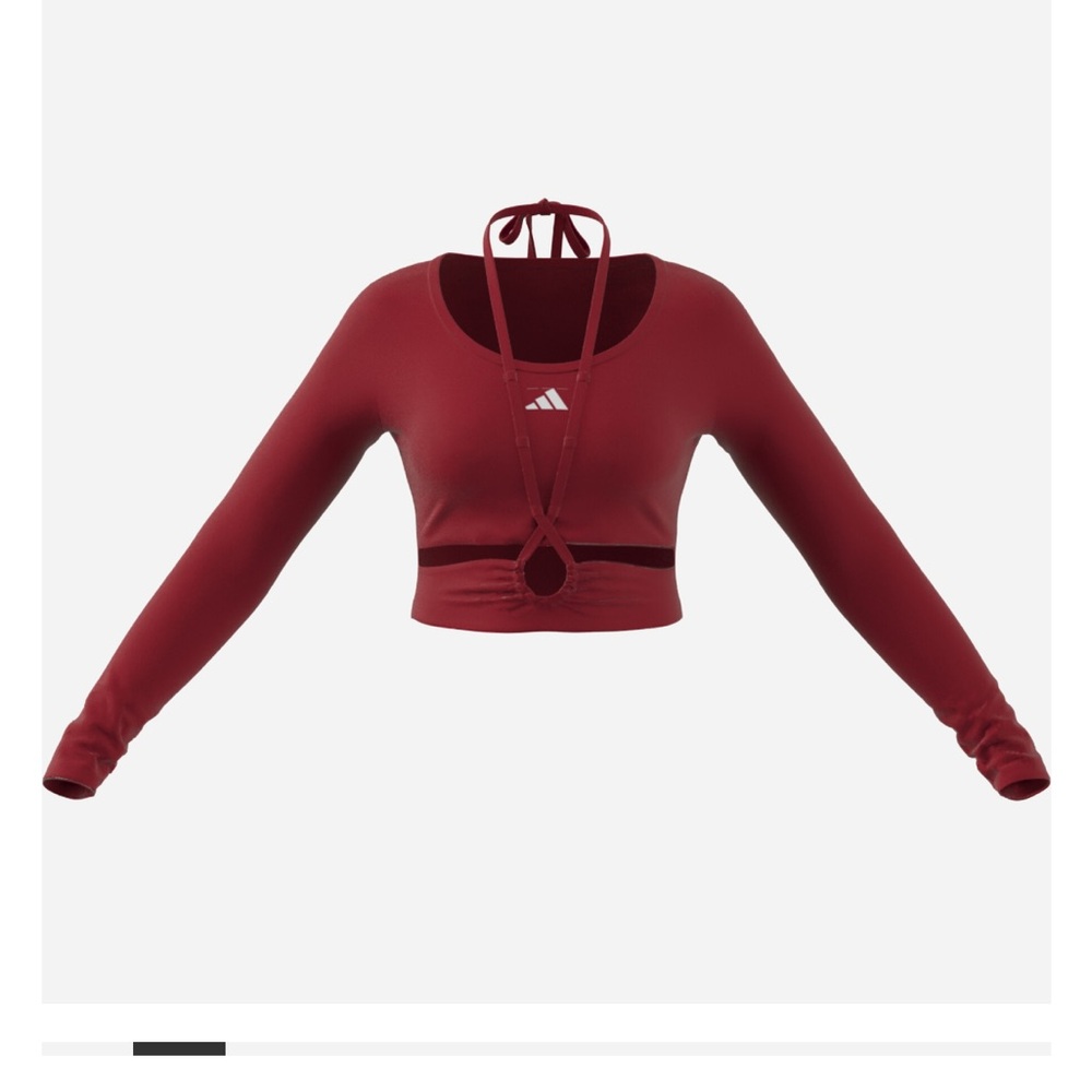 Adidas Red Long Sleeve Crop Top